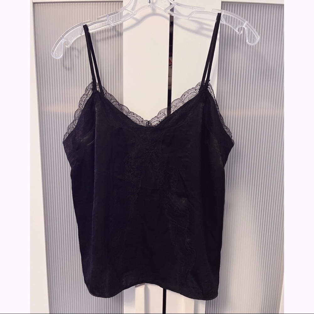 Topshop Lace Camisole Cami Top in Black